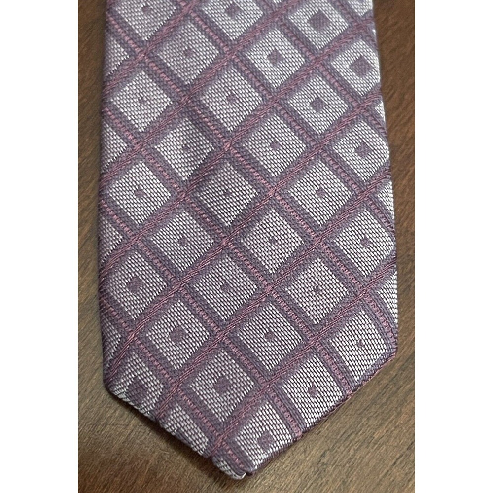 Kenneth Cole New York Purple 100% Silk Men’s Neck Tie Made In USA - Picture 6 of 9